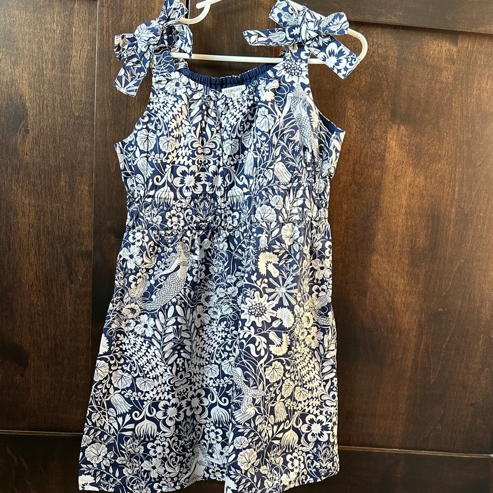 Floral Blue and White Kids Dress